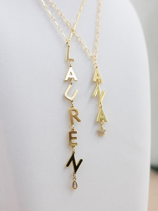 The Meg - Vertical Charm Necklace