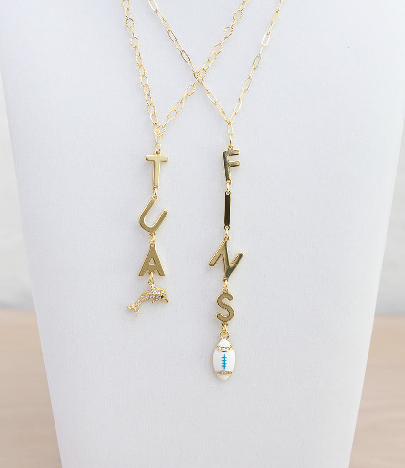 The Meg - Vertical Charm Necklace