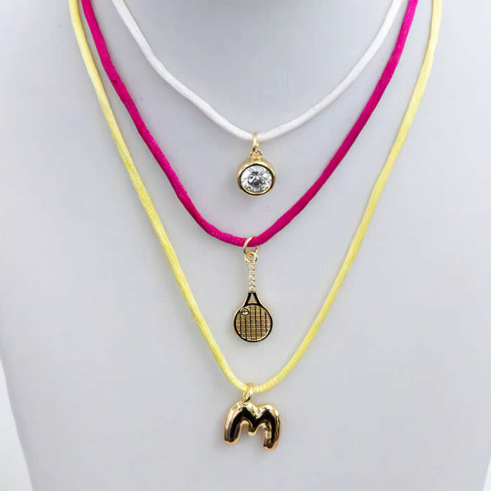 Silk Cord Charm Necklace