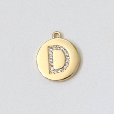 Letters - Gold Circle with CZ Letter