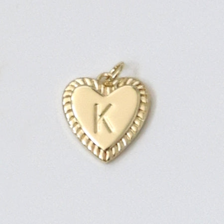 Letters - Gold Heart with Stamped Letter