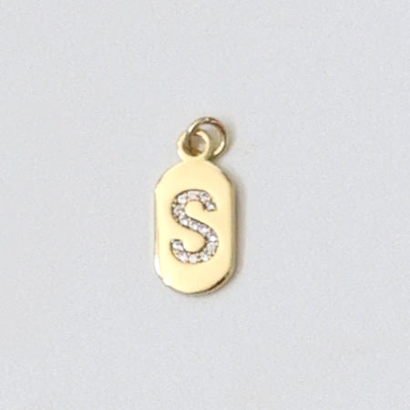 Letters - Gold Tag with CZ Letter