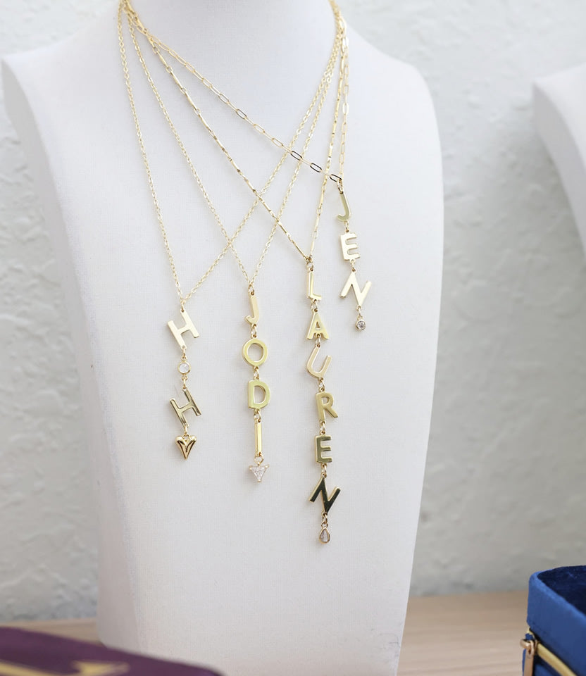 The Meg - Vertical Charm Necklace