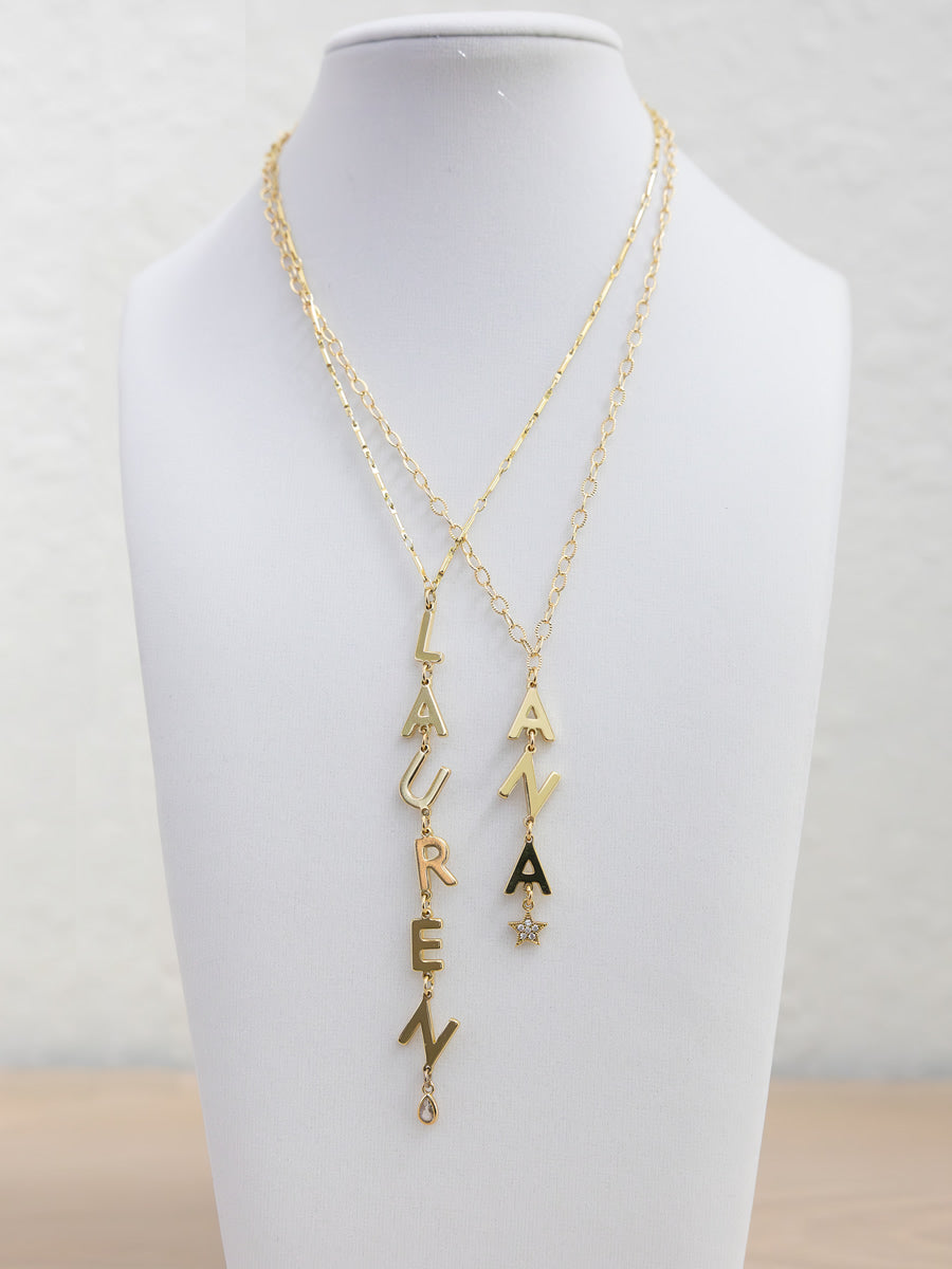 The Meg - Vertical Charm Necklace
