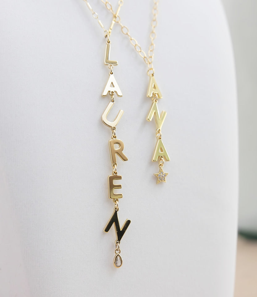 The Meg - Vertical Charm Necklace