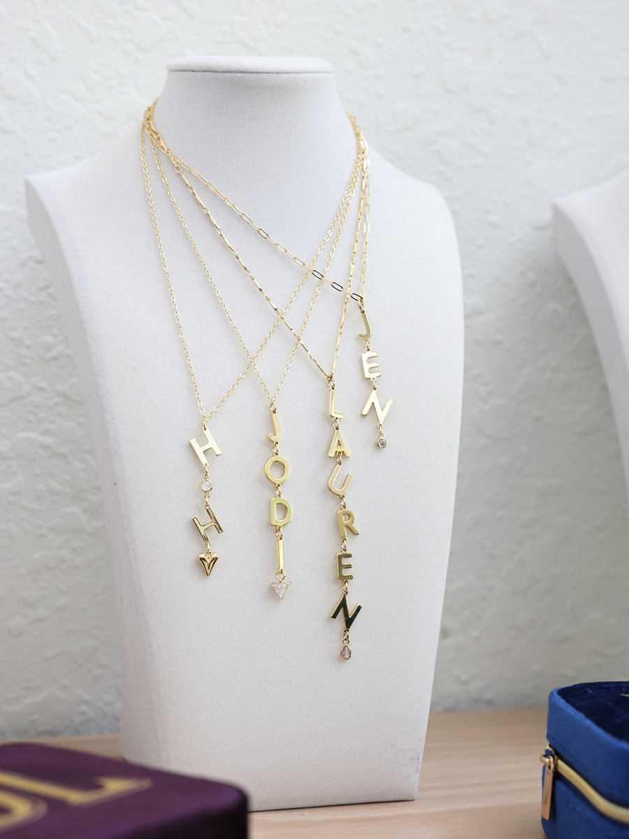 The Meg - Vertical Charm Necklace